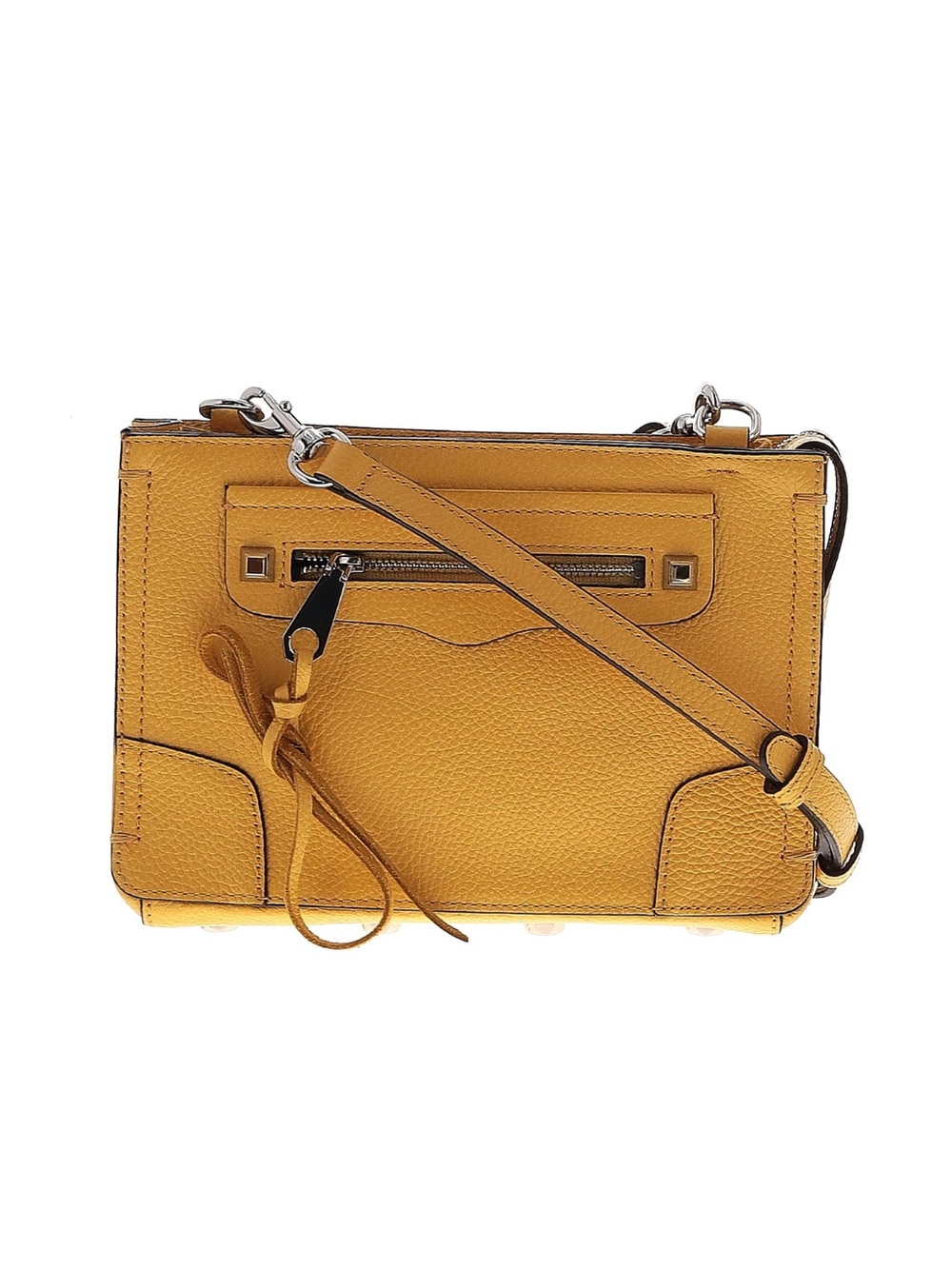 Rebecca Minkoff Mustard Yellow Pebbled Leather Crossbody - Picture 2 of 3